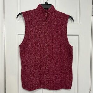LL‎ Bean Sweater Vest Size Large Color Dark Plum Rose